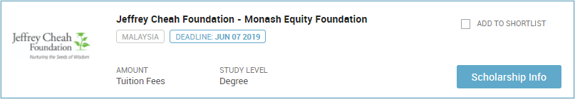 Jeffrey Cheah Foundation - Monash Equity Foundation